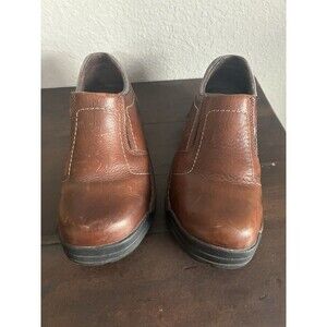 Hytest Opanka Slip On Steel Toe Brown Unisex Safety Shoes Size Mens 5 Womens 7